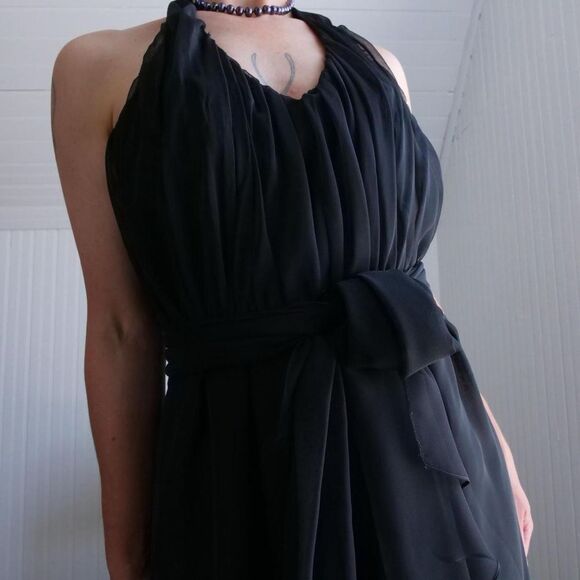 80s/90s Carol Mignon Boutique‎ black halter jumpsuit - Picture 2 of 8